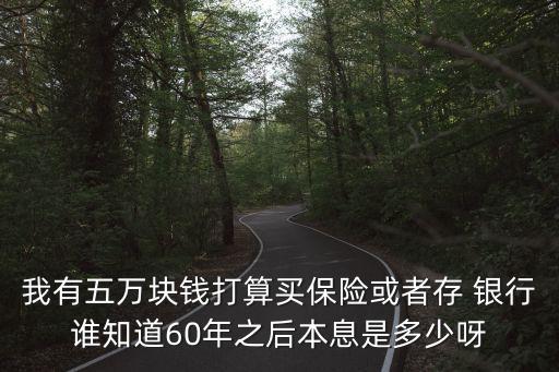 我有五萬塊錢打算買保險(xiǎn)或者存 銀行誰知道60年之后本息是多少呀
