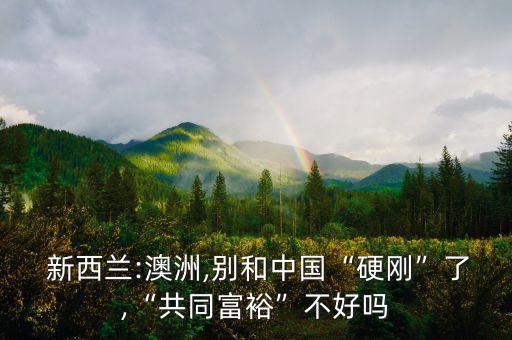  新西蘭:澳洲,別和中國(guó)“硬剛”了,“共同富?！辈缓脝? class=