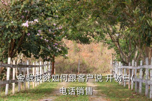 金融外匯公司電話營(yíng)銷(xiāo)開(kāi)場(chǎng)白技巧