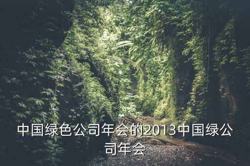 中國(guó)綠色公司年會(huì)的2013中國(guó)綠公司年會(huì)