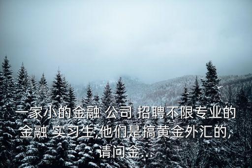 一家小的金融 公司 招聘不限專業(yè)的金融 實習生,他們是搞黃金外匯的,請問金...