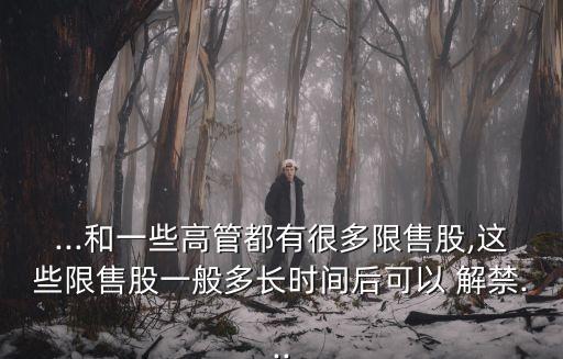 ...和一些高管都有很多限售股,這些限售股一般多長時(shí)間后可以 解禁...