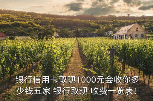  銀行信用卡取現(xiàn)1000元會(huì)收你多少錢五家 銀行取現(xiàn) 收費(fèi)一覽表!