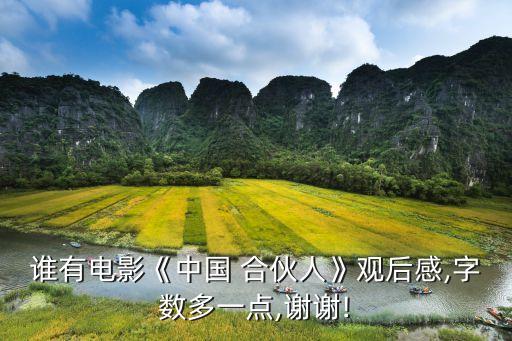 誰(shuí)有電影《中國(guó) 合伙人》觀后感,字?jǐn)?shù)多一點(diǎn),謝謝!